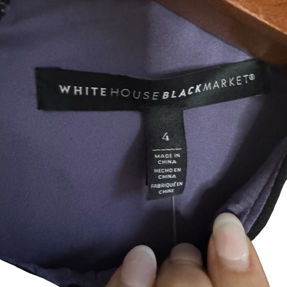 White House Black Market Halter Houndstooth Black & White Sheath Dress 4 NWT - Picture 4 of 11